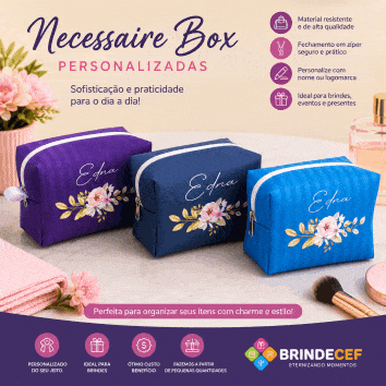 Necessaire Box Personalizadas com opção de várias estampas