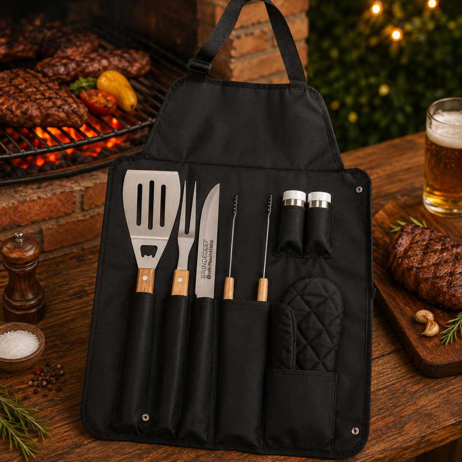 Kit Churrasco 8 Peças Personalizado - BrindeCEF