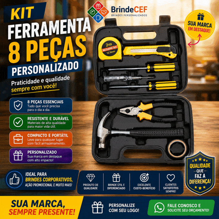 Kit Ferramenta Cx 21 Peças Personalizados