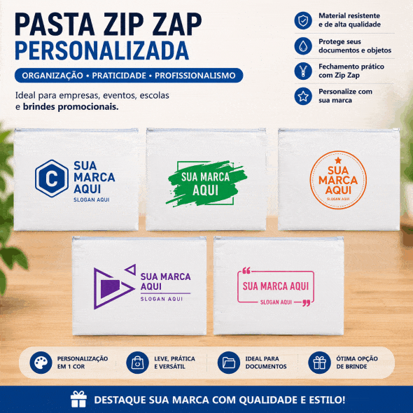 Pasta Zip Zap Personalizada - BrindeCEF