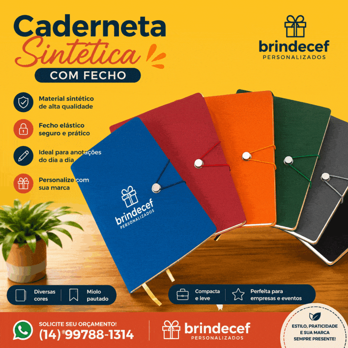 Caderneta Tipo Moleskine com Fecho Personalizada Brinde