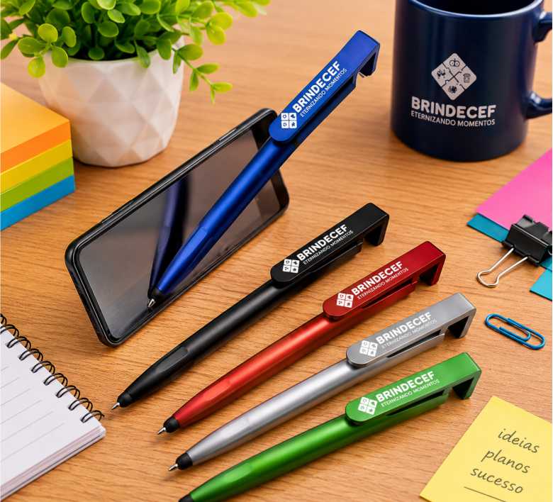Caneta Plástica Touch Suporte Personalizada para brindes