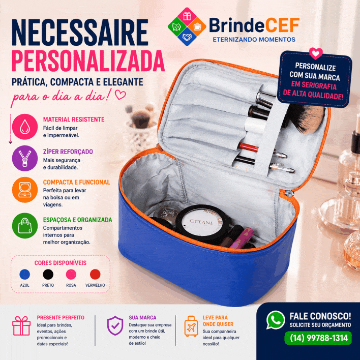 Necessaire Personalizada Pu um brinde feminino útil