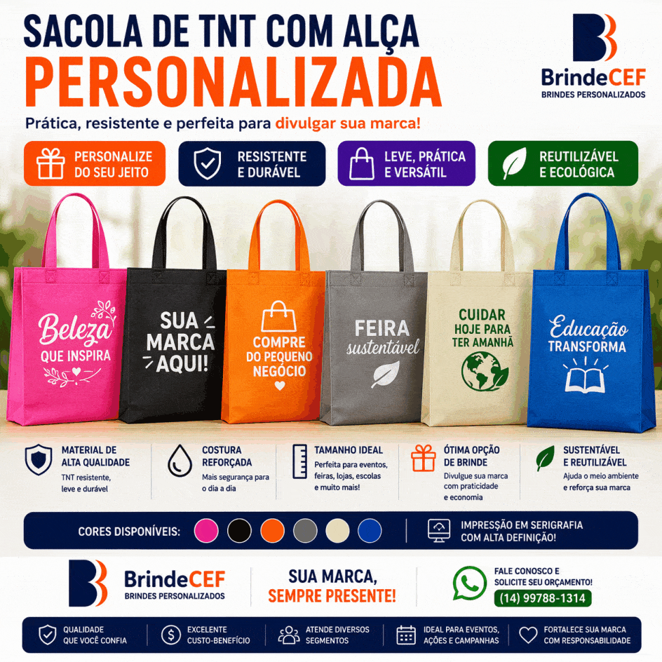 Sacola de tnt com Alça com costura costura Personalizada