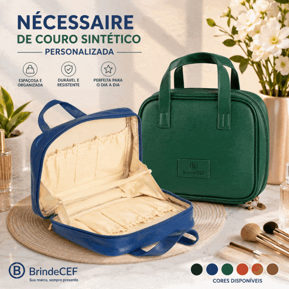 Nécessaire de Couro Sintético Personalizada