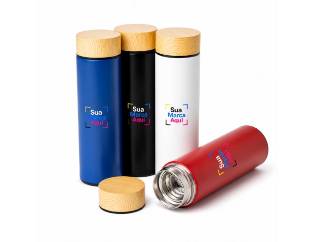 Garrafa Térmica em Inox 450ml (22x6cm)