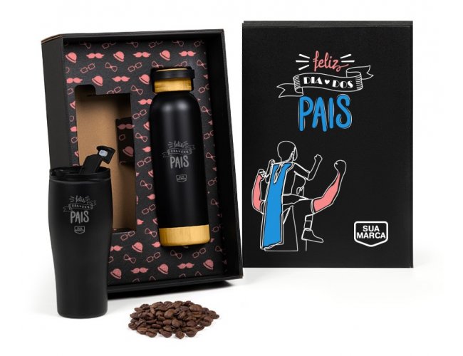 Kit Copo Dupla Camada E Garrafa - 2 Pçs