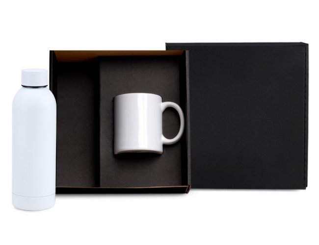 Kit Garrafa E Caneca - Branco - 2 Pçs KT-90360