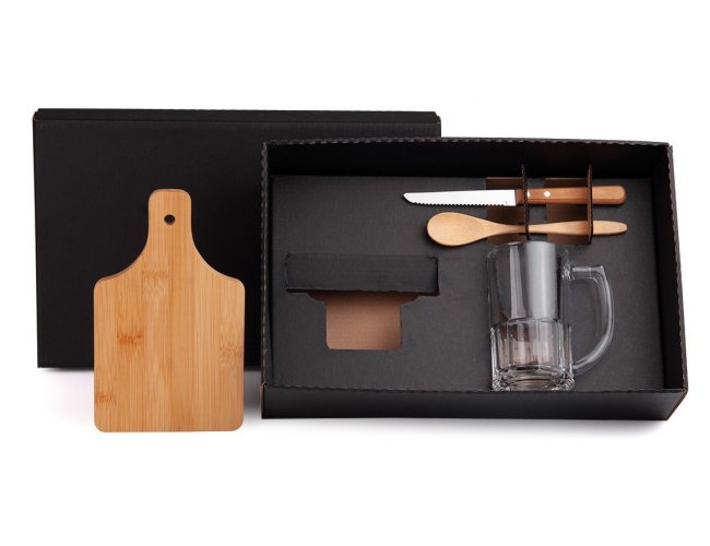 Kit Para Caipirinha E Chopp Em Bambu / Madeira- 4 Pçs