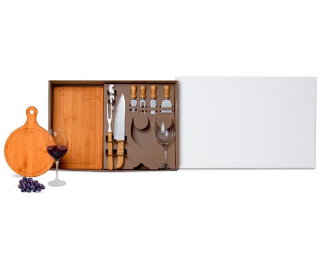 Kit Queijo, Churrasco E Vinho- 11 Pçs KT-9027Q-BCO