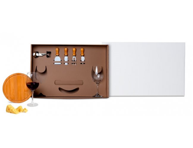 Kit Queijo E Vinho - 8 Pçs KT-90003-BCO