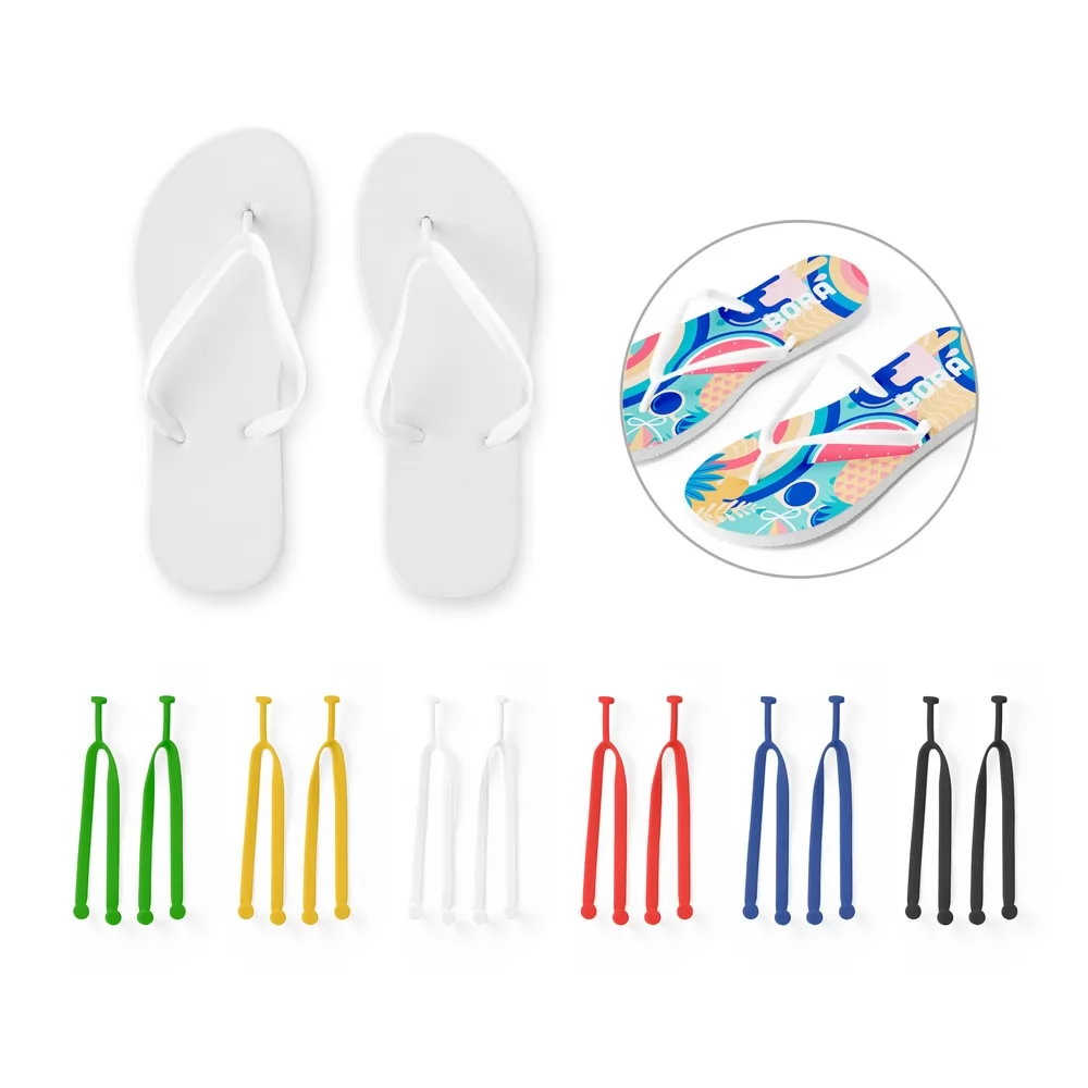 BALI G / GG. Chinelos com sola e m EVA totalmente personalizável em sublimação e tira em PVC