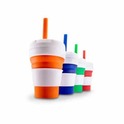 Copo retrátil com canudo em silicone de 355ml CP111