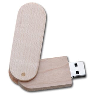 Pen Drive Personalizado Ecológico Giratório em Madeira ECO 1