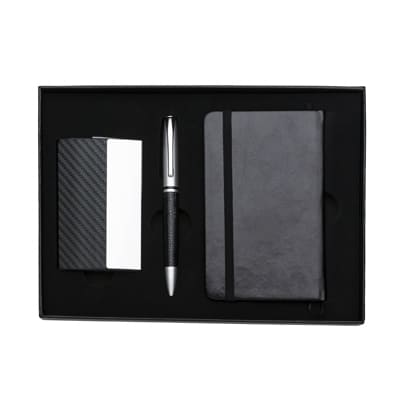 Kit executivo 3 peças Caneta, Porta Cartão e Moleskine K333
