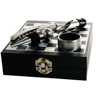 Kit para Vinho com Xadrés K129 | Memory Brindes