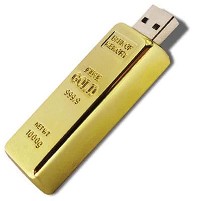 Pen Drive Barra de Ouro Personalizado - Memory Brindes