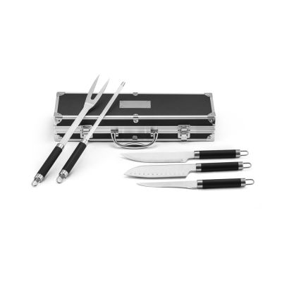 Kit Churrasco em Estojo de Alumínio de 5 Peças K191 | Memory Brindes