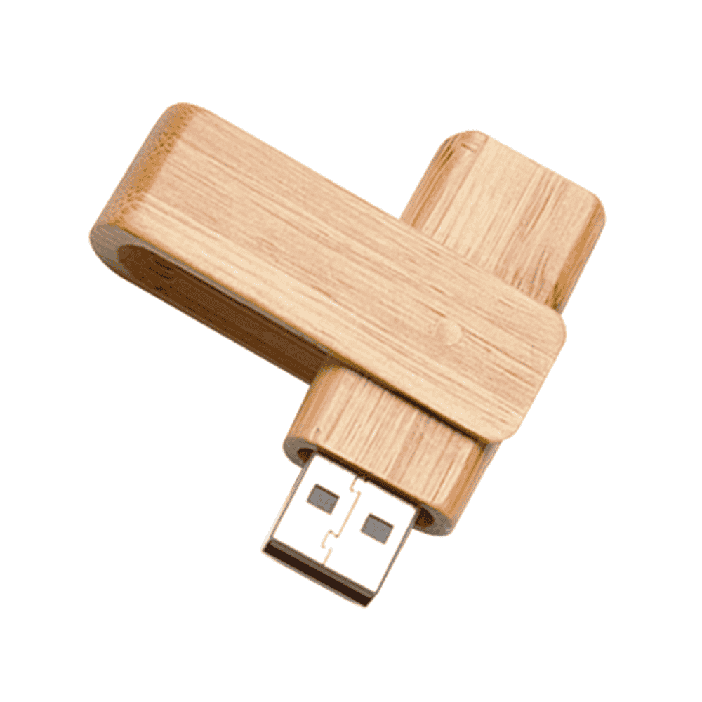 Pen Drive Personalizado Ecológico Giratório em Madeira ECO 6