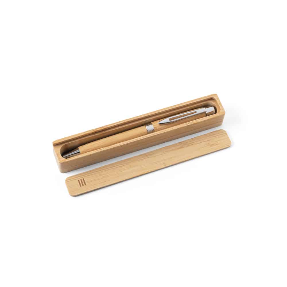 Kit Ecológico de Caneta em Bambu Personalizado K354